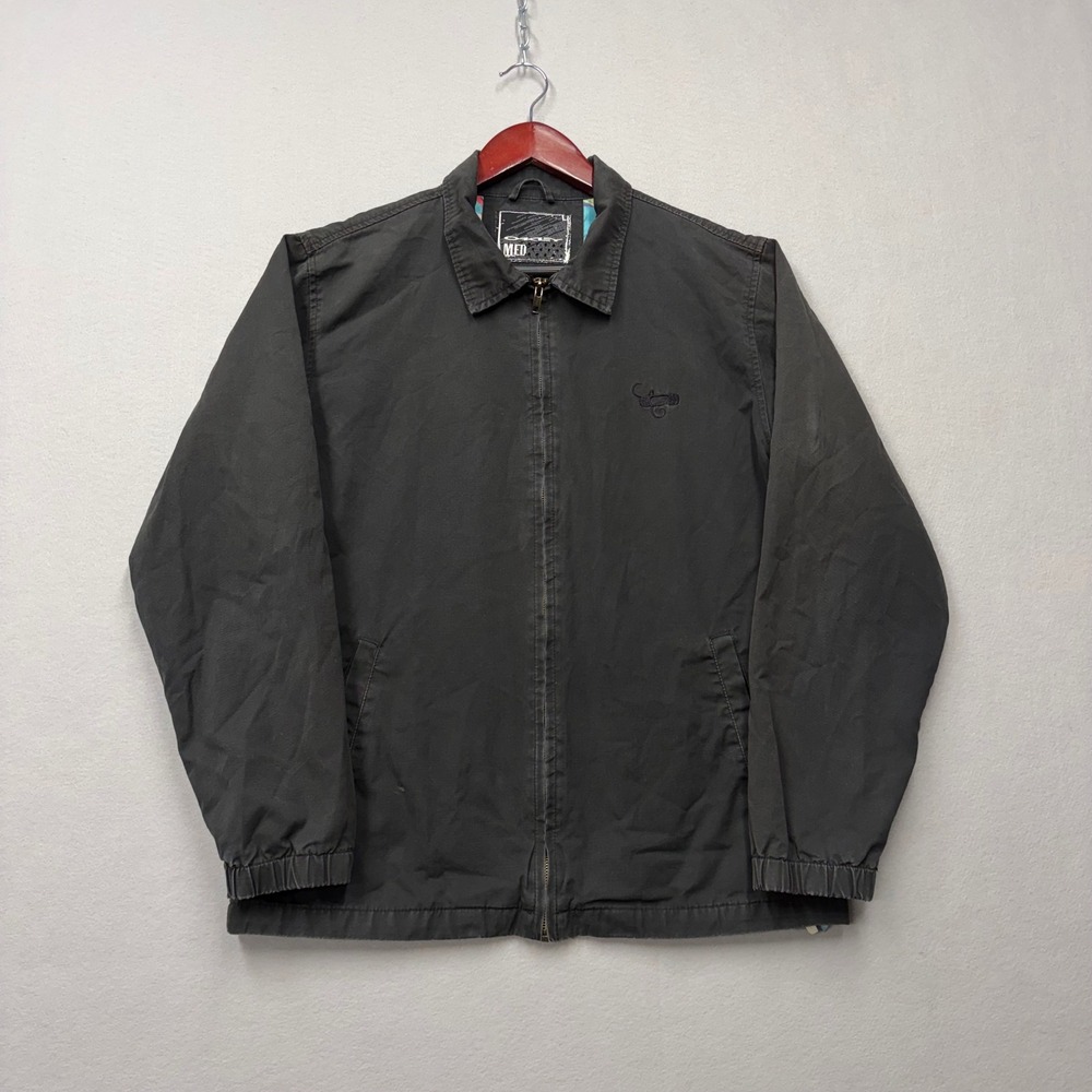Oakley Jacket Mens Medium Black Y2K Rare Graphic Lining Cotton Canvas Full Zip